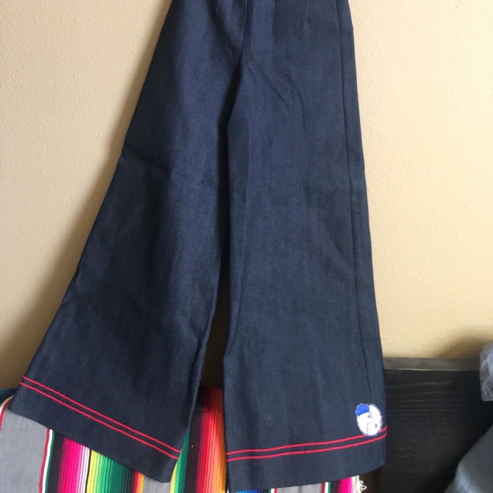 High Waisted Stretch Wide Leg Denim Pants